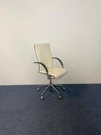 70 x Vergaderstoel Ahrend 350, gebroken wit leer, chroom, Ophalen, Gebruikt, Wit, Leer