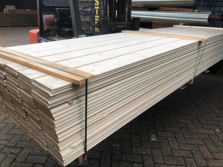 Mooie planken G+G vuren planken wit gegrond 360 cm lang, Tuin en Terras, Palen, Balken en Planken, Nieuw, Planken, Ophalen of Verzenden