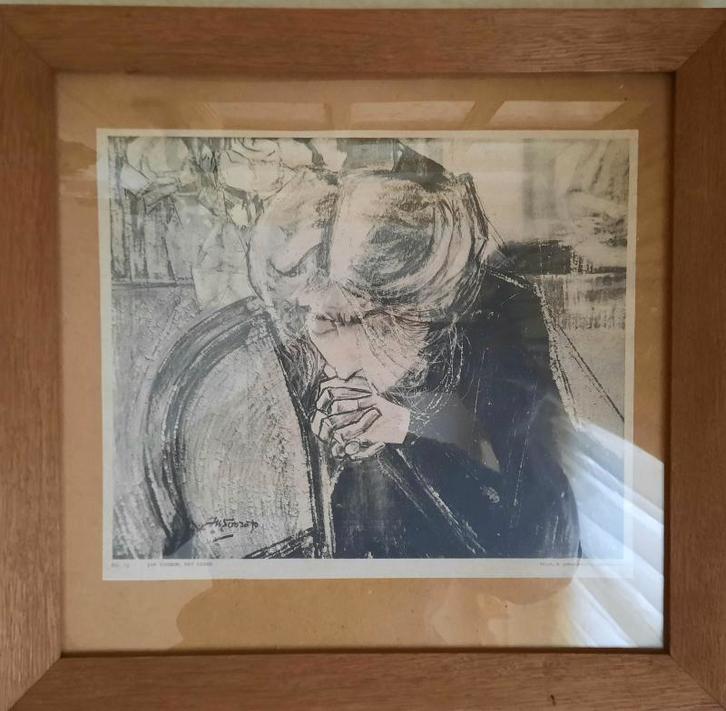 Jan Toorop ,portret van miek janssen (1890-1953), Antiek en Kunst, Kunst | Etsen en Gravures, Ophalen of Verzenden