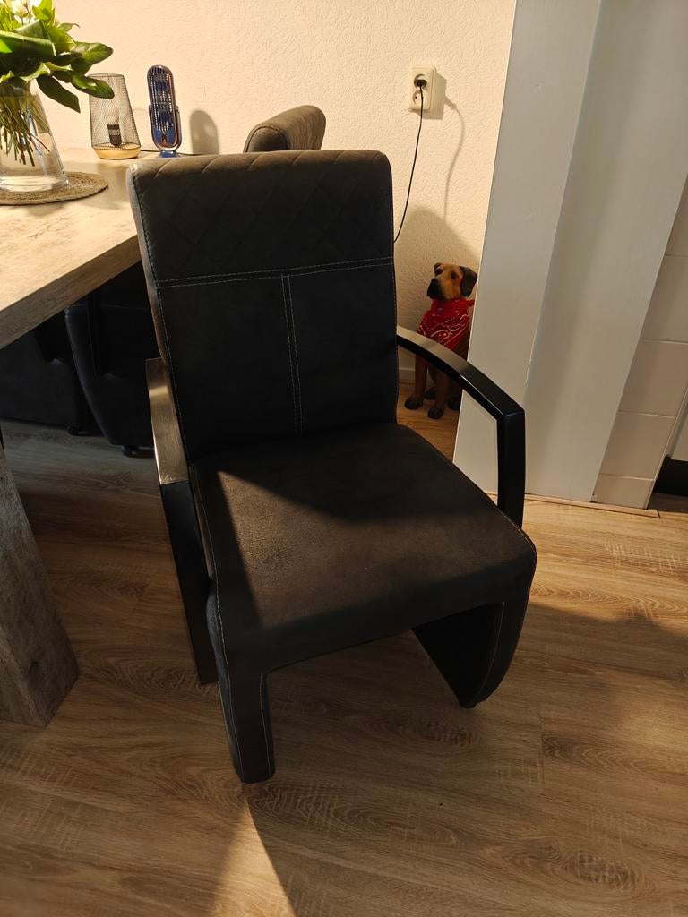 Moderne diner stoelen - set van 4, Huis en Inrichting, Stoelen, Ophalen, Gebruikt, Zwart, Modern