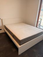 2 persoons Bed met matras, Ophalen, Overige materialen, Wit, Tweepersoons