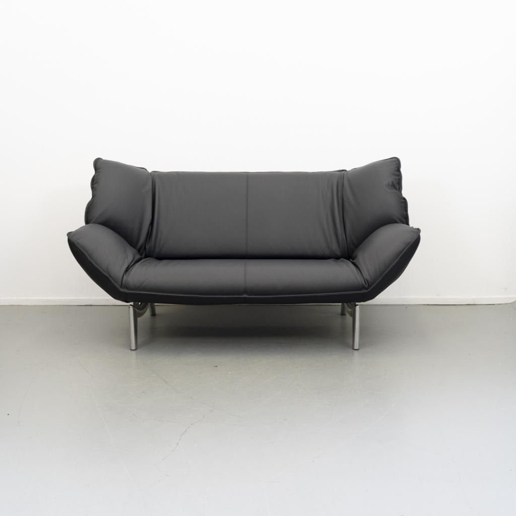 2x Leolux Tango 2-zits/192cm Bank Zwart Leer - Gepolijst, Huis en Inrichting, Niet ingevuld, Niet ingevuld, 125 cm of meer, Zo goed als nieuw