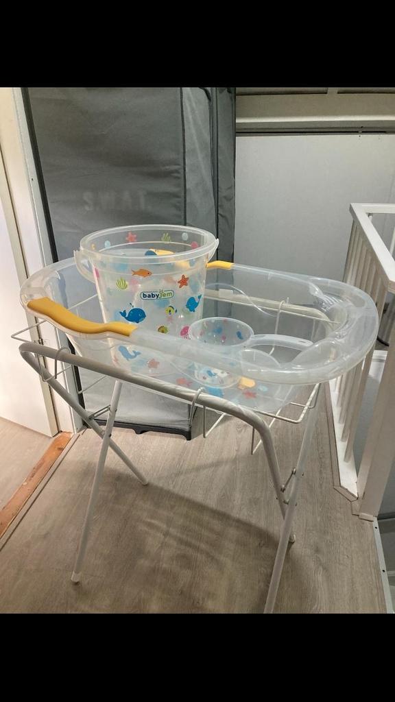 Baby badje met standaard en accessoires BABY JEM, Gebruikt, Badje, Standaard, Ophalen