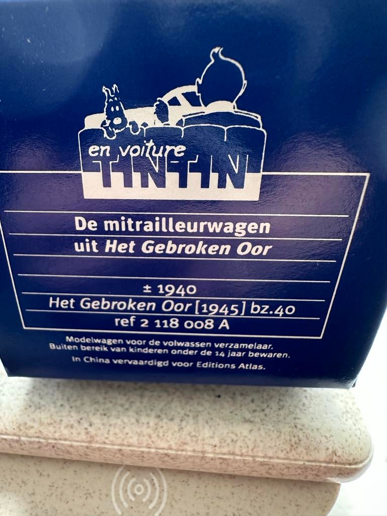 Kuifje De mitrailleurwagen uit Het Gebroken Oor, Ophalen of Verzenden, Kuifje, Zo goed als nieuw, Beeldje of Figuurtje