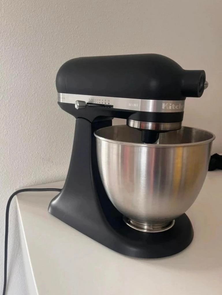 Kitchenaid Mini Matzwart, 3 tot 4 liter, Ophalen of Verzenden, Gebruikt, 3 snelheden of meer