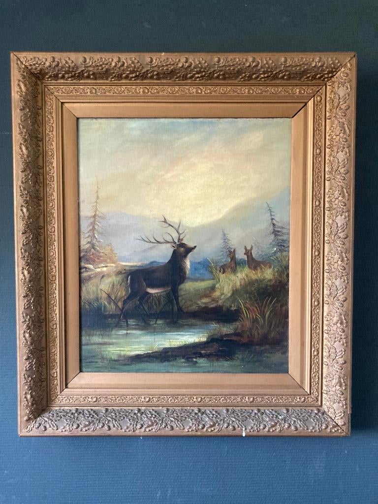 oude schilderij hert, Ophalen