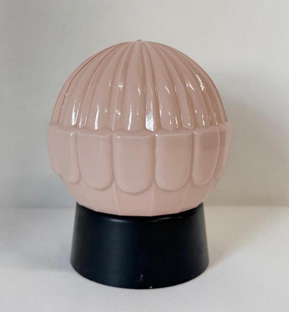Roze Art Deco plafondlamp Thabur Fontein vintage jaren 1930, Antiek en Kunst, Antiek | Lampen, Ophalen of Verzenden