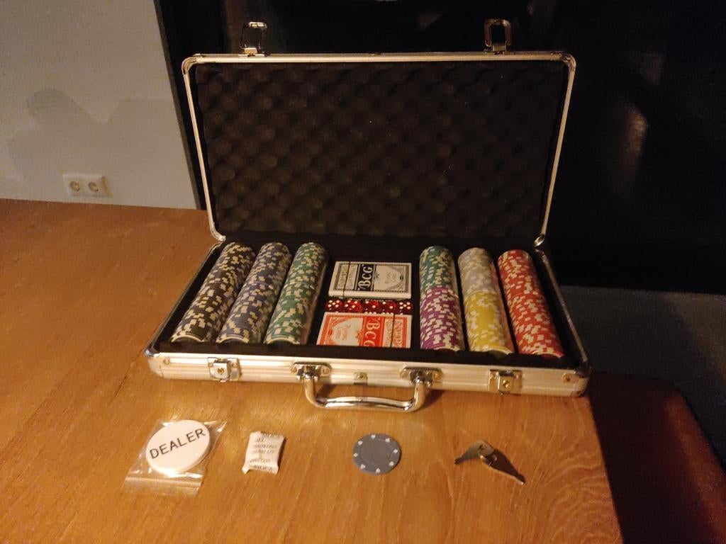 Poker set 300 ( Las Vegas ), Hobby en Vrije tijd, Gezelschapsspellen | Kaartspellen, Nieuw, Vijf spelers of meer, Ophalen of Verzenden