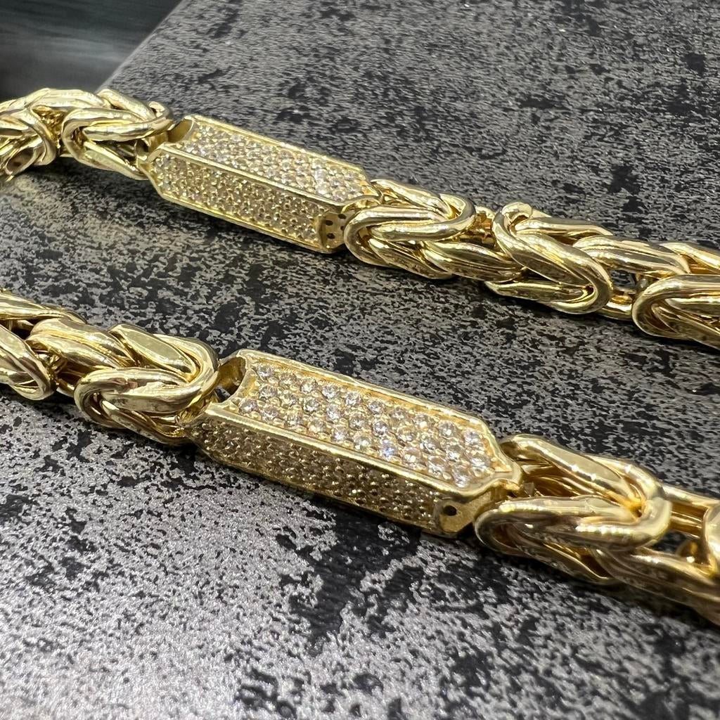 14k gouden koningsketting dik schakel, Sieraden, Tassen en Uiterlijk, Kettingen, Ophalen of Verzenden, Nieuw, Goud