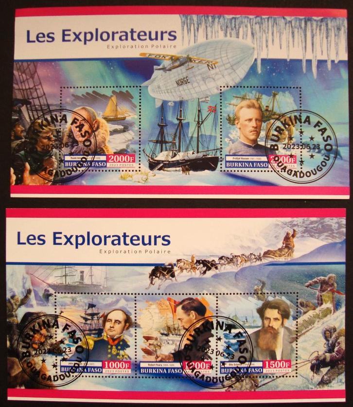 - 717 -2 Blokken met Schepen, met Ontdekking van de Polen., Postzegels en Munten, Postzegels | Thematische zegels, Gestempeld