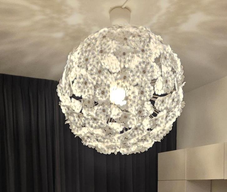 IKEA GRIMSÅS Hanglamp, wit, 55 cm, Huis en Inrichting, Lampen | Hanglampen, Zo goed als nieuw, Minder dan 50 cm, Kunststof, Metaal