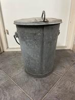 Vintage ijzeren afvalemmer Slochteren, Huis en Inrichting, Woonaccessoires | Prullenbakken, Ophalen, Gebruikt, Metaal, Minder dan 50 cm