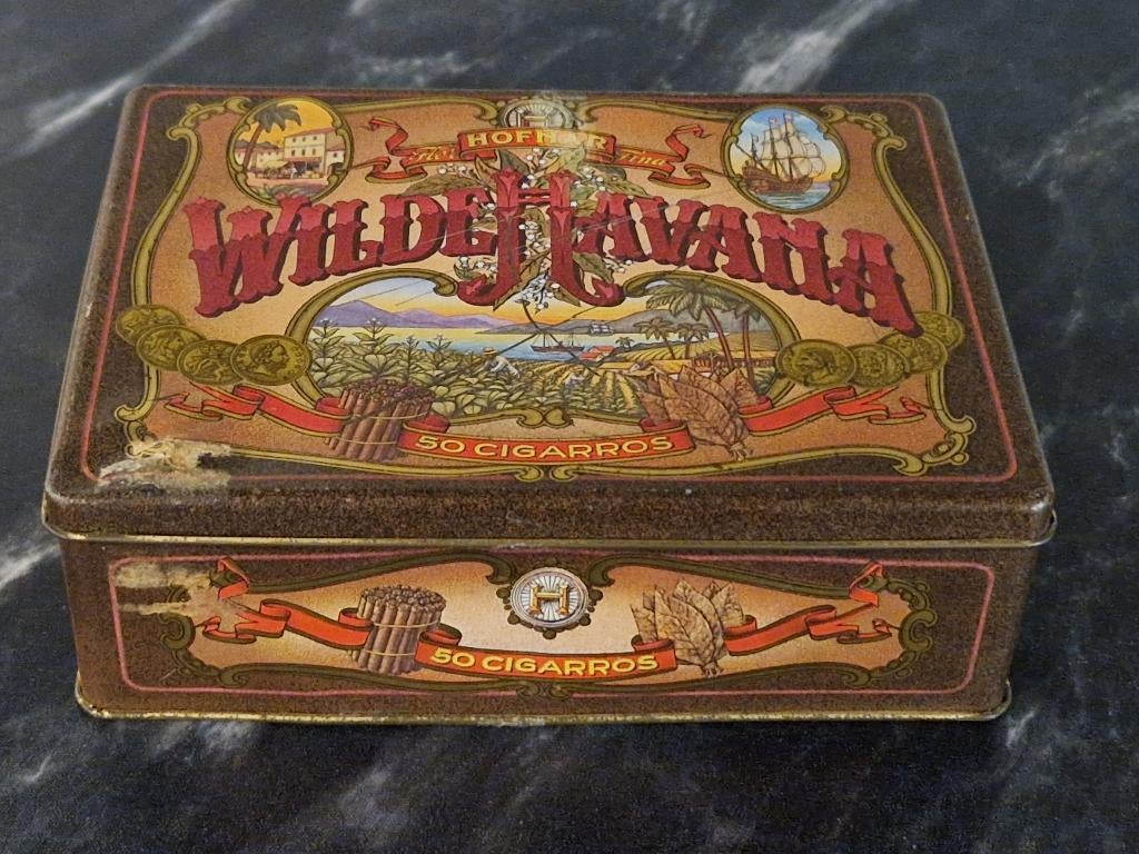 Vintage Sigarendoosje – Wilde Havana, Verzamelen, Blikken, Ophalen of Verzenden, Gebruikt, Overige, Overige merken