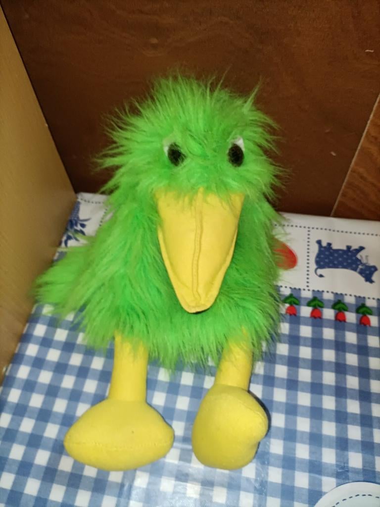 Groene vogel handpop kraai Rekenhulp school, Ophalen of Verzenden, Zo goed als nieuw, Overige typen