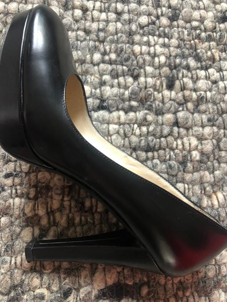 Te koop: leren pumps, Max Mara, zwart, 38, Ophalen of Verzenden, Zo goed als nieuw, Zwart