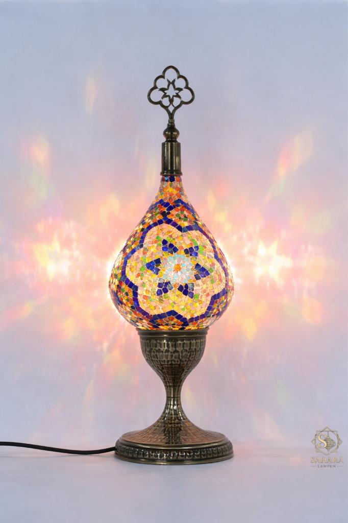 Prachtige Turkse mozaïek tafellamp H: 50cm B: 16cm, Nieuw, Ophalen of Verzenden, Glas, Oosters