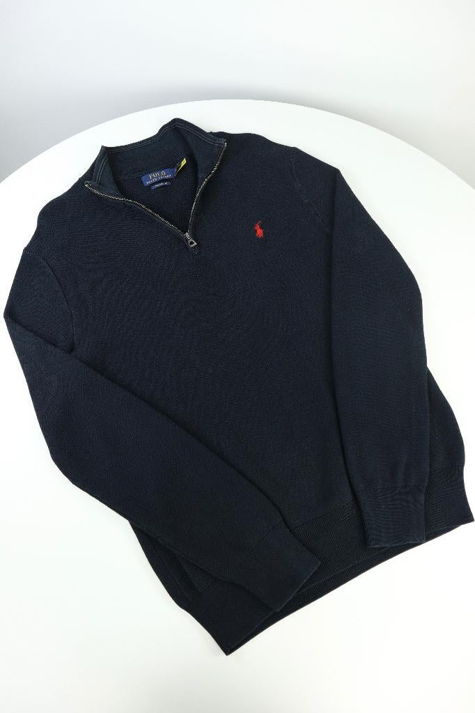 Ralph Lauren trui met kwart rits - S, Zwart, Ralph Lauren, Ophalen of Verzenden, Zo goed als nieuw