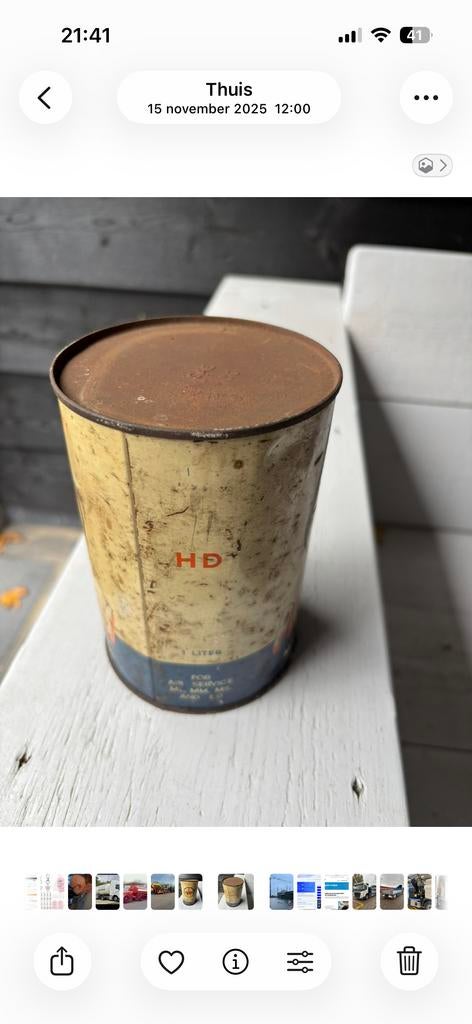 Vintage Caltex Premium Motor Oil Blik - 1 Liter, Verzamelen, Blikken, Ophalen of Verzenden, Gebruikt, Overige, Overige merken