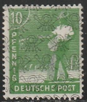 Bez.zone Am-Br 1948 39-II Zaaier 10p Netopdruk, Gest, Ophalen of Verzenden, Overige periodes, Gestempeld