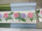 65 art nouveau wandtegels 7,5x15cm, paars en roze bloem