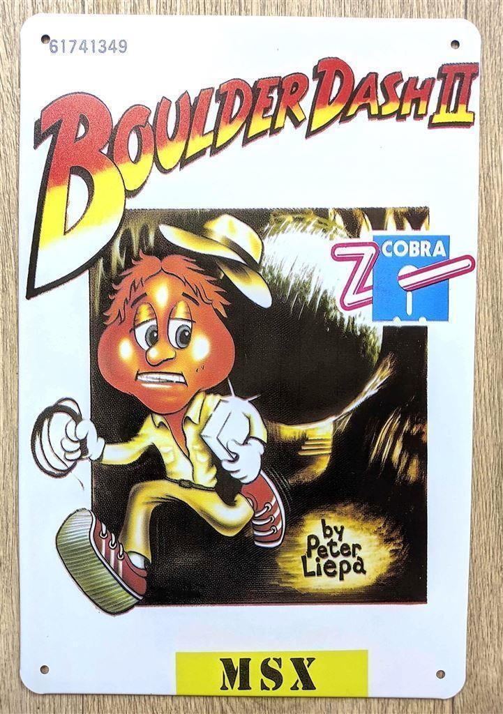 BOULDER DASH II Retro MSX Metalen Wandbord, 1 speler, Racen en Vliegen, Nieuw, Ophalen of Verzenden