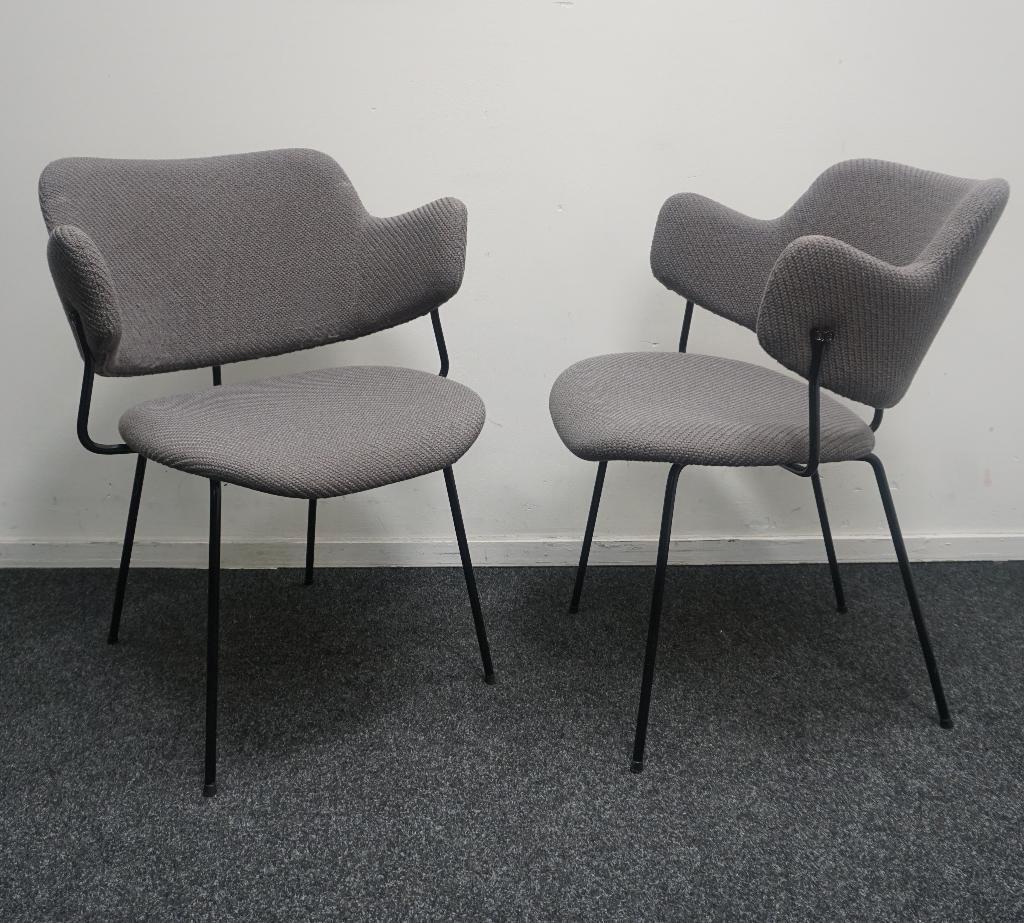 Lensvelt Gispen 205 Stoelen | Design Stoelen | Grijze Stof, Huis en Inrichting, Stoelen, Gebruikt, -, Ophalen of Verzenden, Stof