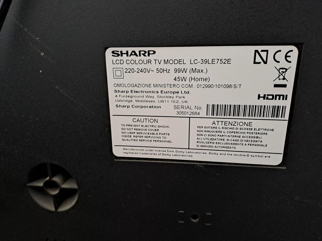 Sharp LCD kleurentelevisie LC-39LE752E, Ophalen, Gebruikt, 50 Hz, Sharp