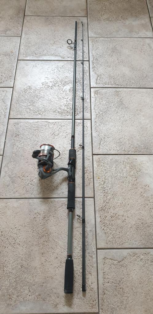 Mitchell Traxx MX2 2.44m 7-28gr Molen 3000FD spinhengel set, Ophalen, Zo goed als nieuw, Werphengel