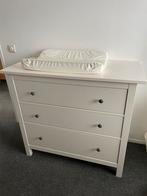 Witte IKEA Hemnes kast/commode met 3 lades en aankleedkussen, 50 tot 70 cm, Ophalen of Verzenden, Zo goed als nieuw, 75 tot 100 cm