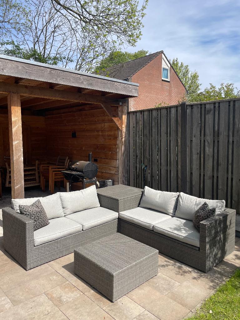 Loungeset tuinset BIEDEN, Tuin en Terras, Ophalen, 4 zitplaatsen, Kunststof, Gebruikt