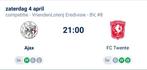 Ajax- fc Twente, Tickets en Kaartjes, Drie personen of meer, April