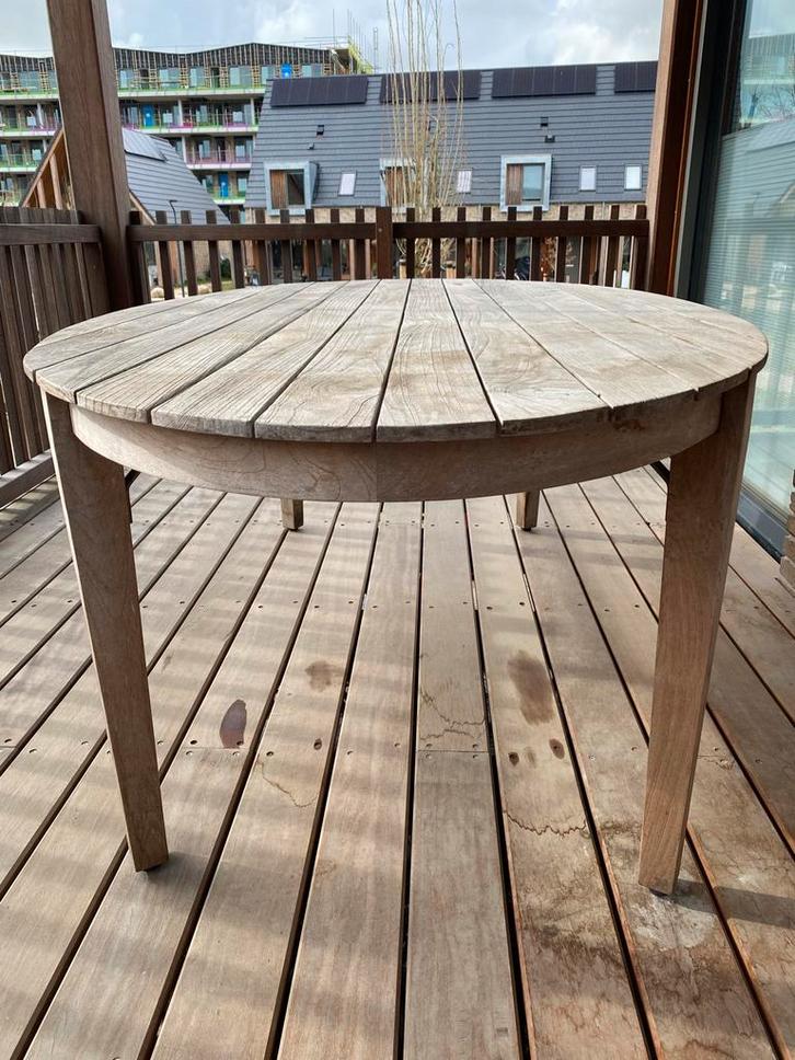 Mooie houten ovale eettafel, Tuin en Terras, Tuintafels, Gebruikt, Ovaal, Hout, Ophalen