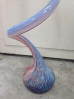 Glazen vaas rood, wit en blauw vintage, Ophalen of Verzenden