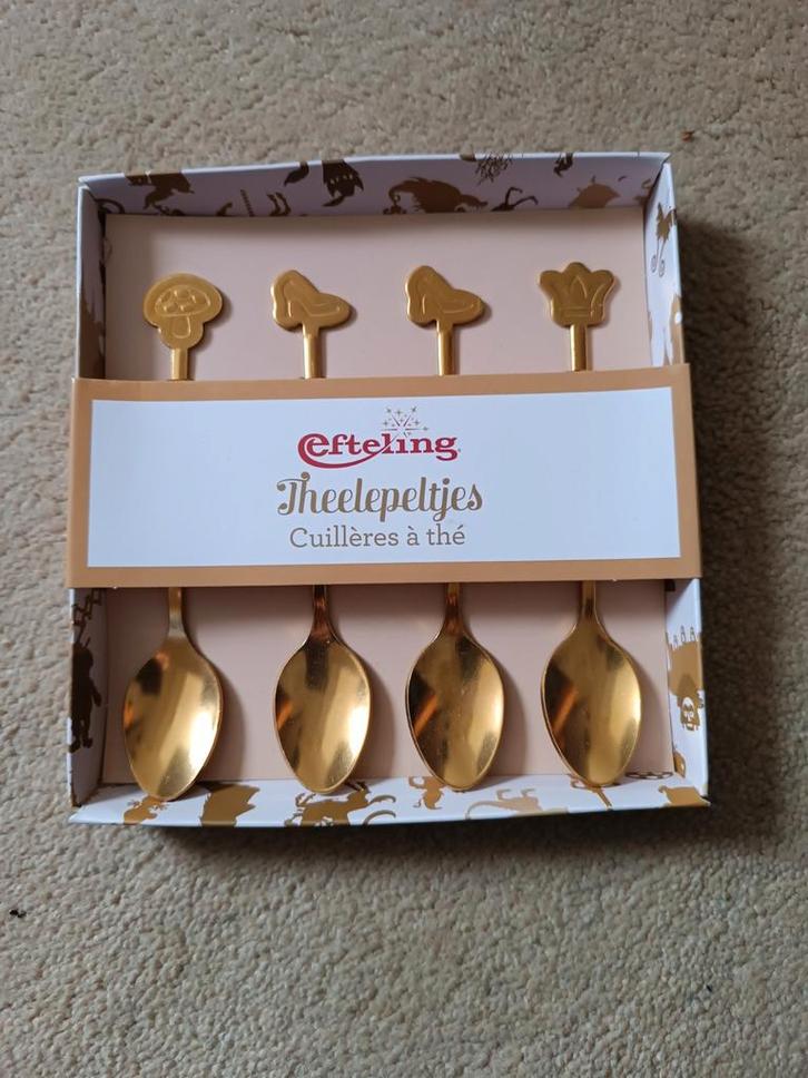Efteling Theelepeltjes Set - Goudkleurig Bestek, Verzamelen, Efteling, Nieuw, Ophalen of Verzenden