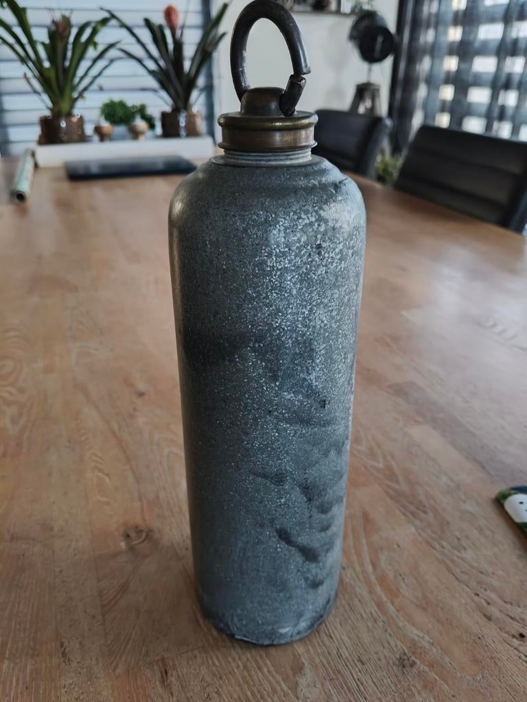 Vintage Warmwaterkruik uit de jaren '40 met kruikenzak, Antiek en Kunst, Antiek | Overige Antiek, Ophalen of Verzenden