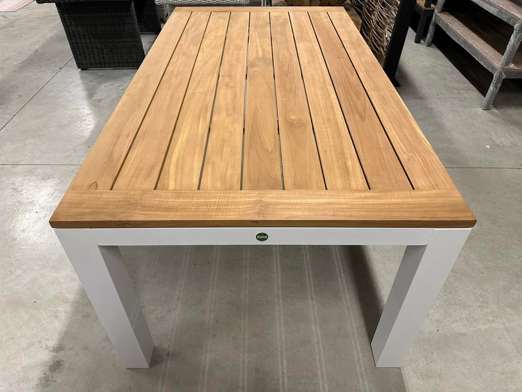 Luxe Suns Tuintafel – Aluminium Frame & Teakblad – 180 cm, Teakhout, Nieuw, Ophalen of Verzenden, Info@suns.nl