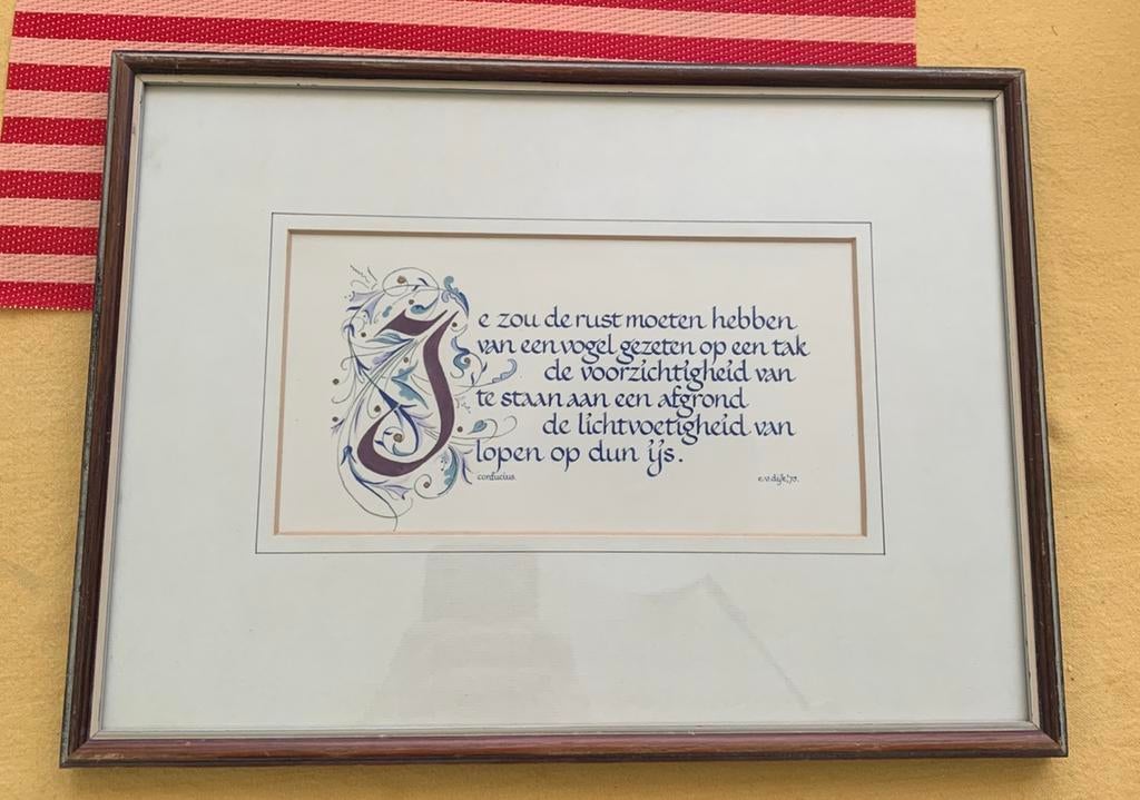 Mooie handgeschreven spreuk, Antiek en Kunst, Ophalen of Verzenden