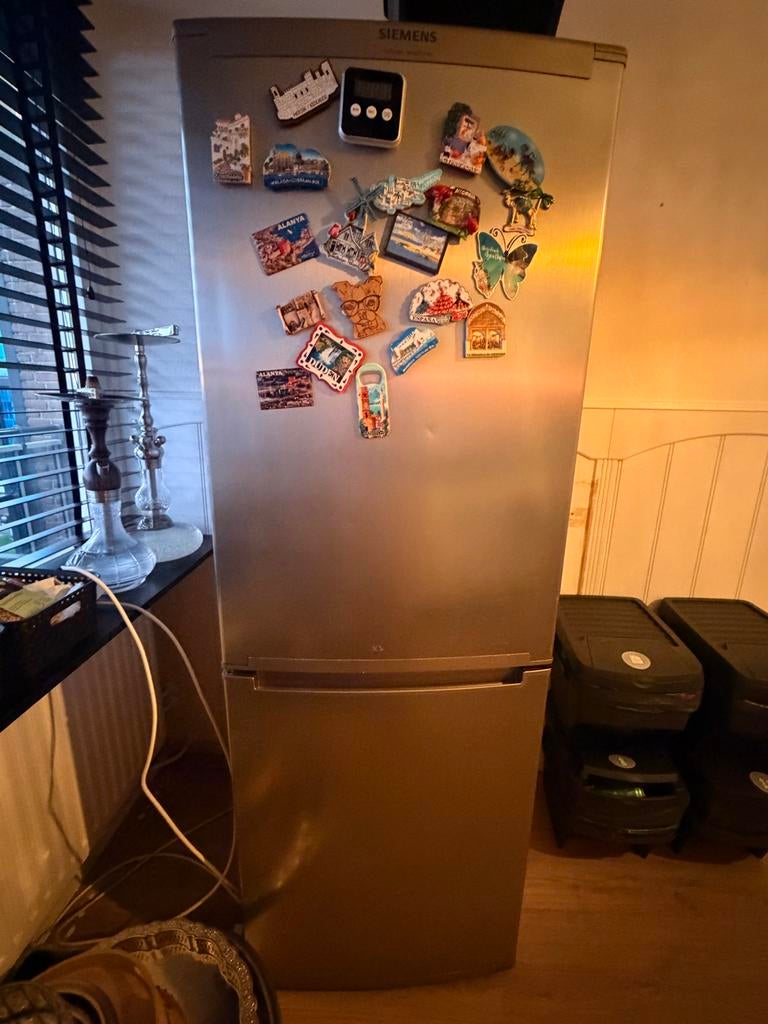 Siemens Koelkast met vriesvak - Zilver, Witgoed en Apparatuur, Ophalen, Gebruikt, 200 liter of meer, 60 cm of meer