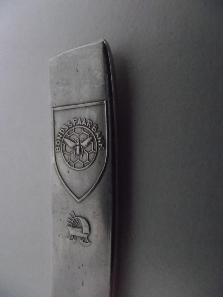 Spaarbank geboorte vork Bondsspaarbank Zaanstreek Sola 16 cm, Antiek en Kunst, Antiek | Bestek, Ophalen of Verzenden