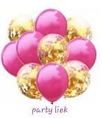 Roze / goudkleurige ballonnen set nr C621, Ophalen of Verzenden, Nieuw, Versiering, Verjaardag