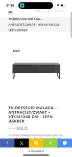 TV-dressoir Malaga Leen Bakker antraciet - direct ophalen, Ophalen, Gebruikt, 100 tot 150 cm, Minder dan 100 cm