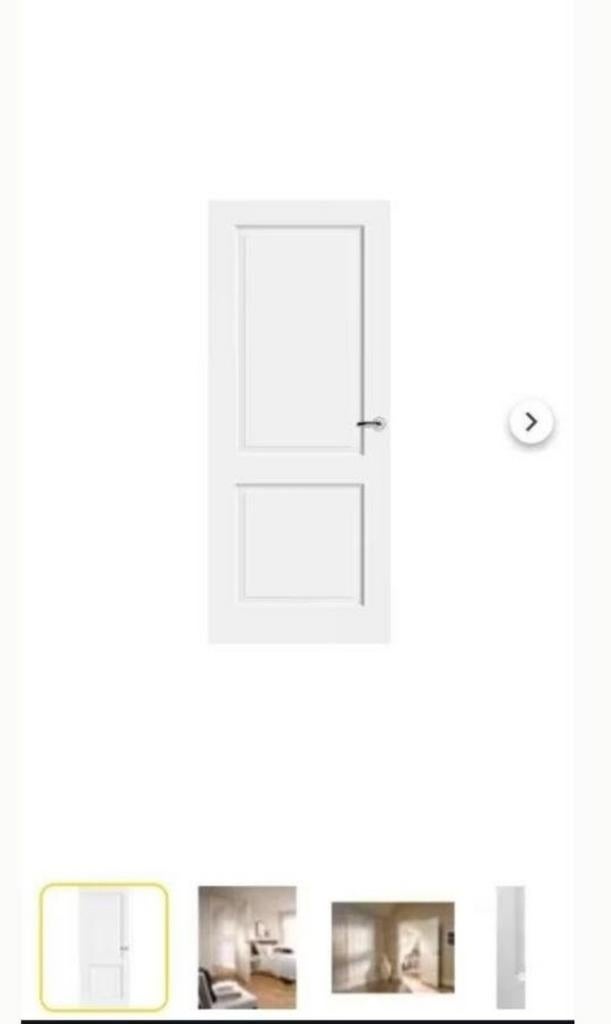 Twee witte opdek binnen deuren excl deurbeslag 20€, Doe-het-zelf en Verbouw, Deuren en Horren, Ophalen, Binnendeur, 200 tot 215 cm