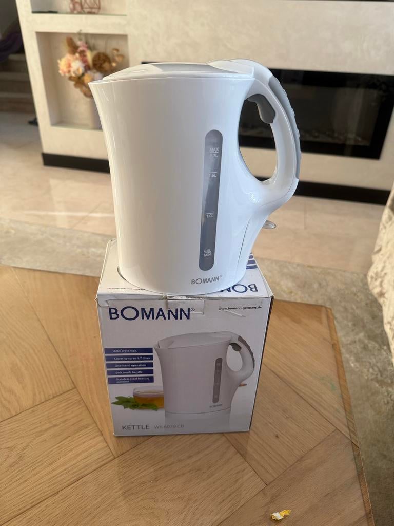 BOMANN Waterkoker WK 6079 CB - 1.7L, Wit, Witgoed en Apparatuur, 1 tot 2 liter, Ophalen, Nieuw