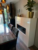 Witte schouw met Faber elektrische kachel, Ophalen, Gebruikt, Inbouwhaard, Elektrische haard