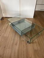 Glazen salontafel, Huis en Inrichting, Tafels | Salontafels, Ophalen, Gebruikt, 100 tot 150 cm, Design