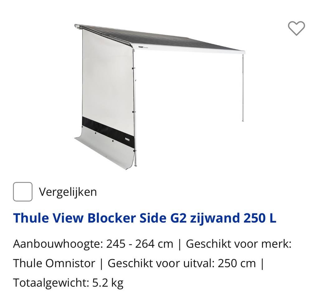 Nieuwe zijwand Thule Vieuw Blocker, Ophalen of Verzenden, Nieuw