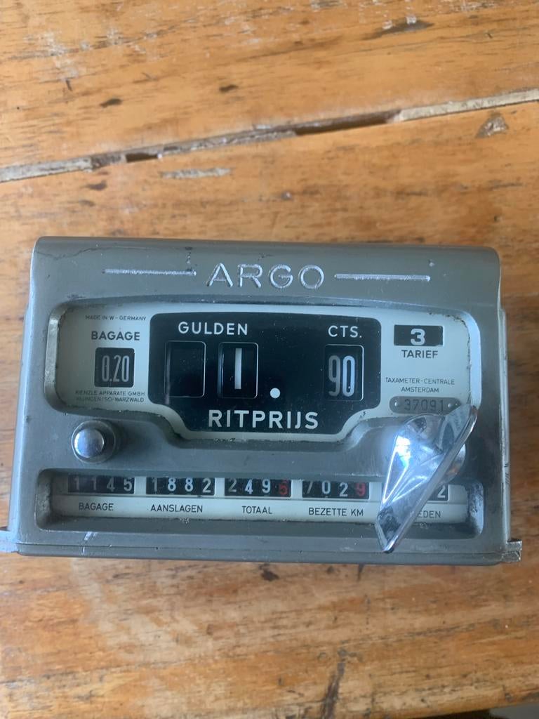 Argo Oude Amsterdamse Taximeter Jaren '60 - Goede Staat, Ophalen of Verzenden, Gebruikt