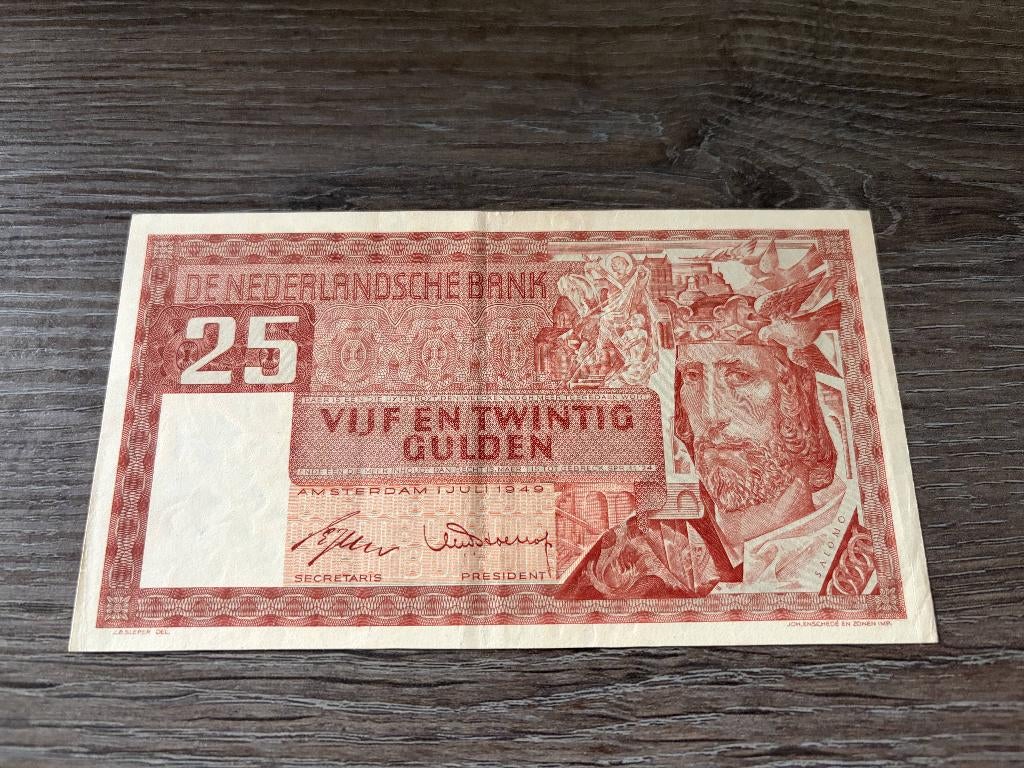 Prachtig biljet 25 gulden Salomo, 1949, Ophalen of Verzenden, 25 gulden