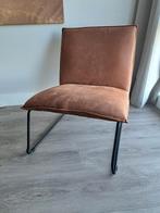 Fauteuil microleder cognac, leather look, Ophalen, Zo goed als nieuw, 75 tot 100 cm, 50 tot 75 cm