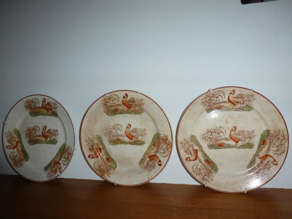 Antieke Porseleinen Wandbordjes, Ophalen of Verzenden